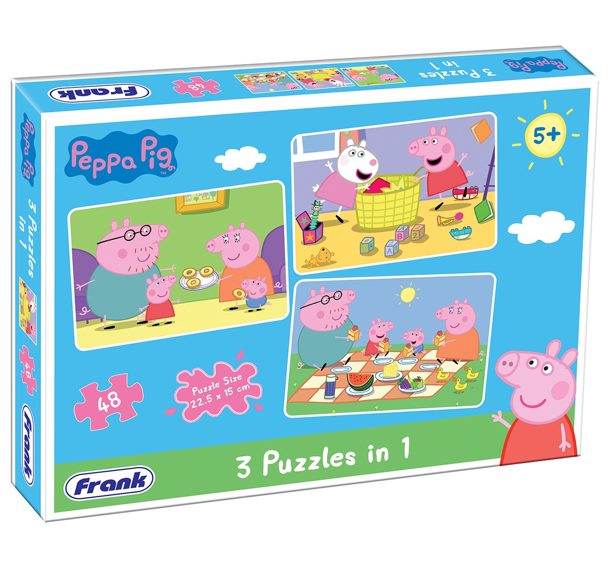 Frank Peppa Pig 3 In 1 Puzzle for Kids age 5Y+