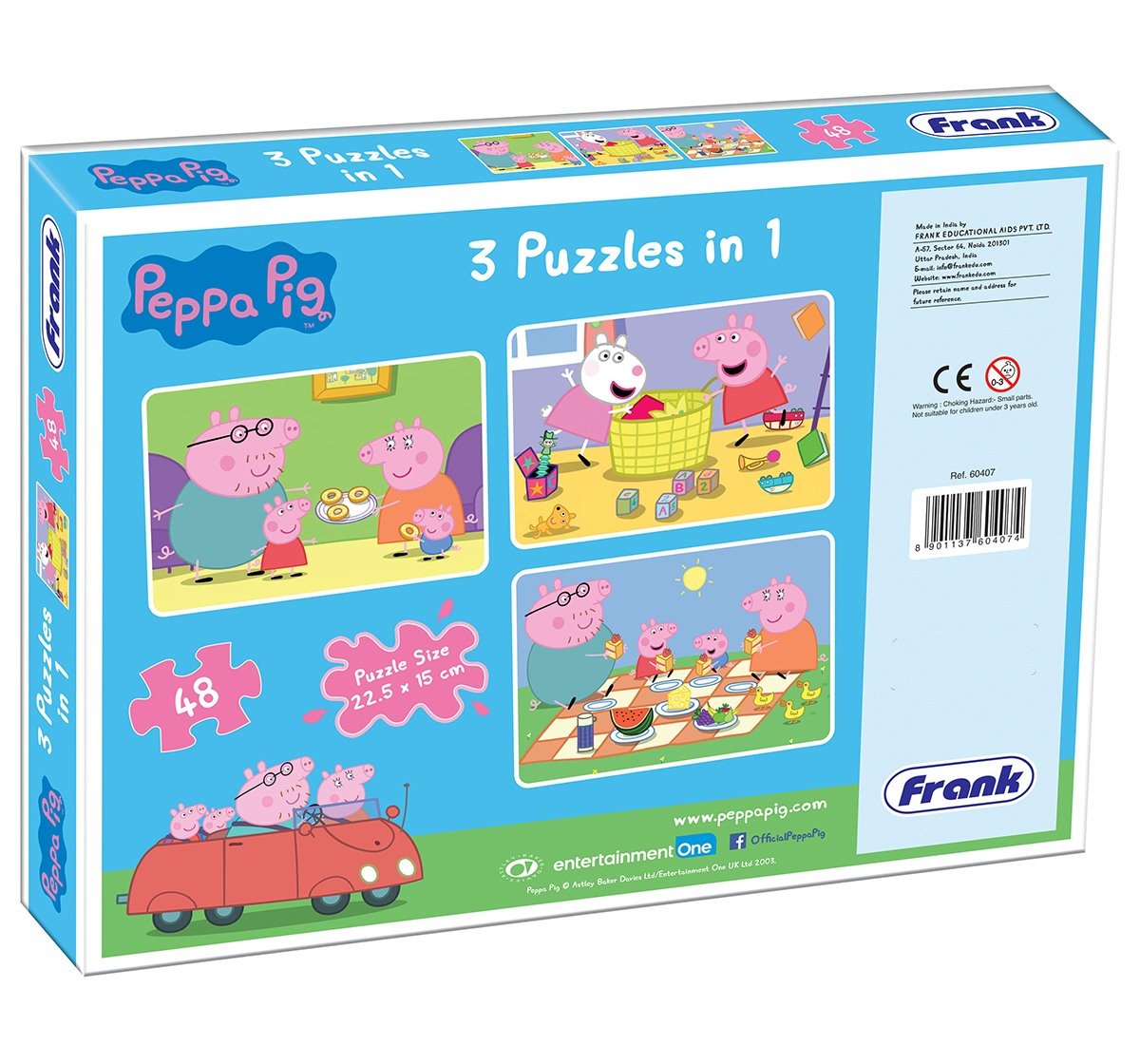 Frank Peppa Pig 3 In 1 Puzzle for Kids age 5Y+