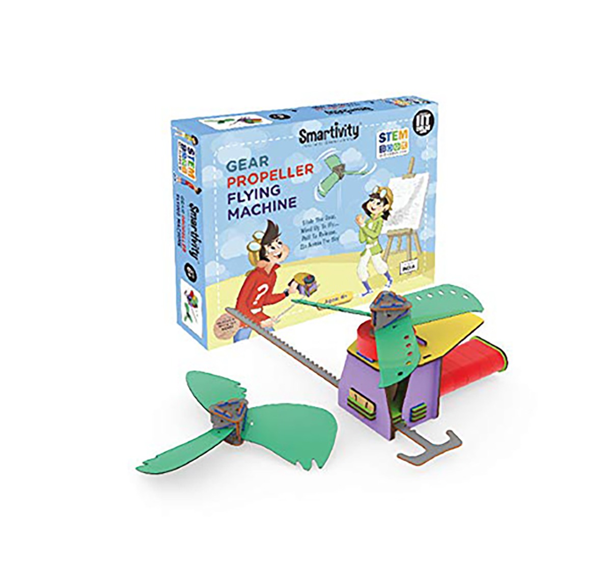Smartivity Gear Propeller Flying Machine: Stem, Learning, Educational and Construction Activity Toy Gift for Kids age 6Y+ (Multi-Color)