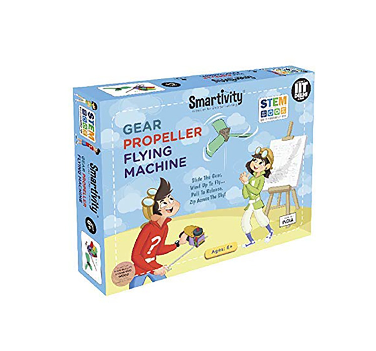 Smartivity Gear Propeller Flying Machine: Stem, Learning, Educational and Construction Activity Toy Gift for Kids age 6Y+ (Multi-Color)
