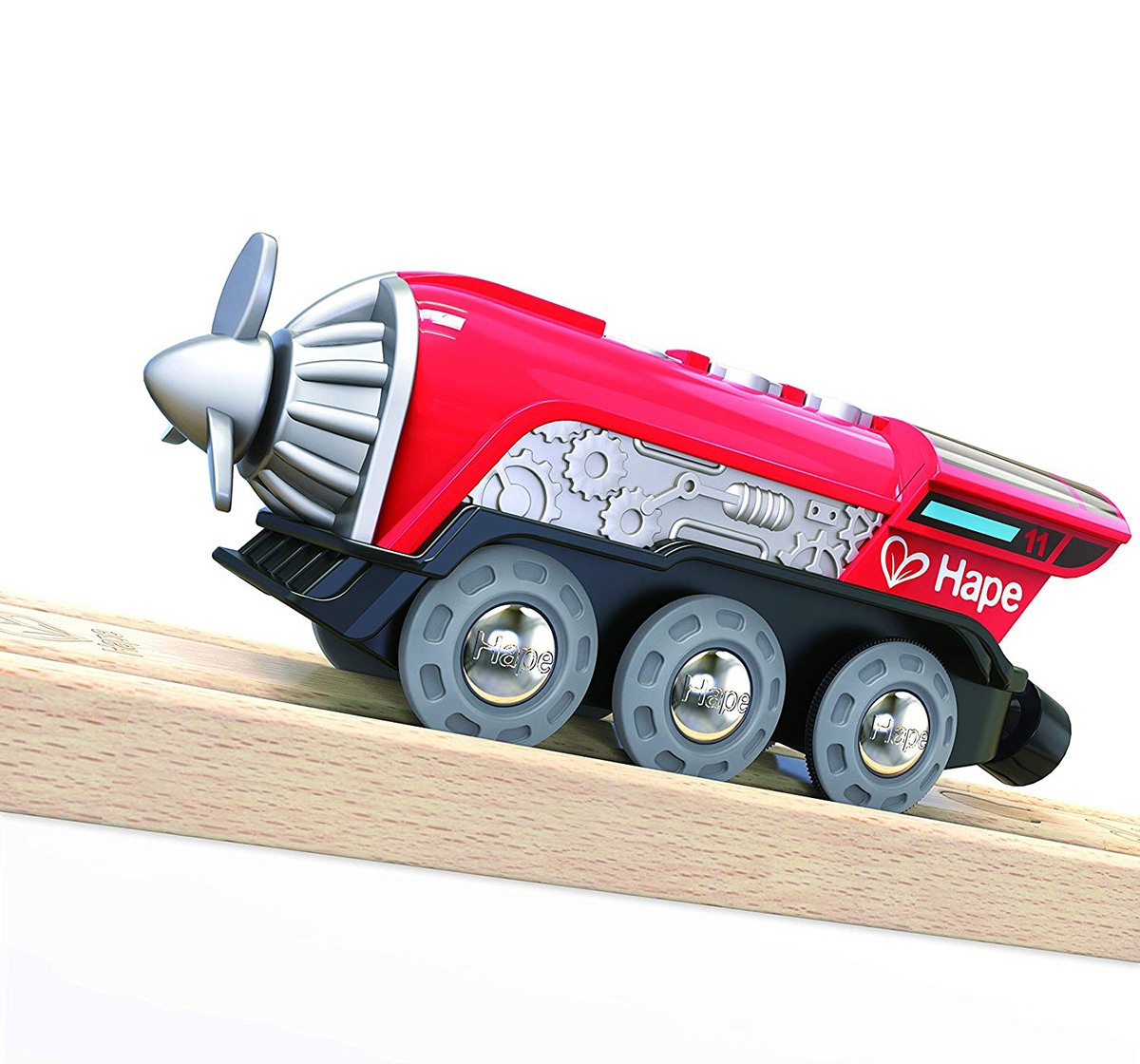 Hape Kids Wooden Railway Propeller Steam Engine Wooden Toys for Kids