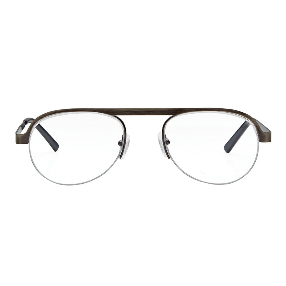 Half Rim Metal Oval Gun Metal Medium Vision Express 29471 Eyeglasses