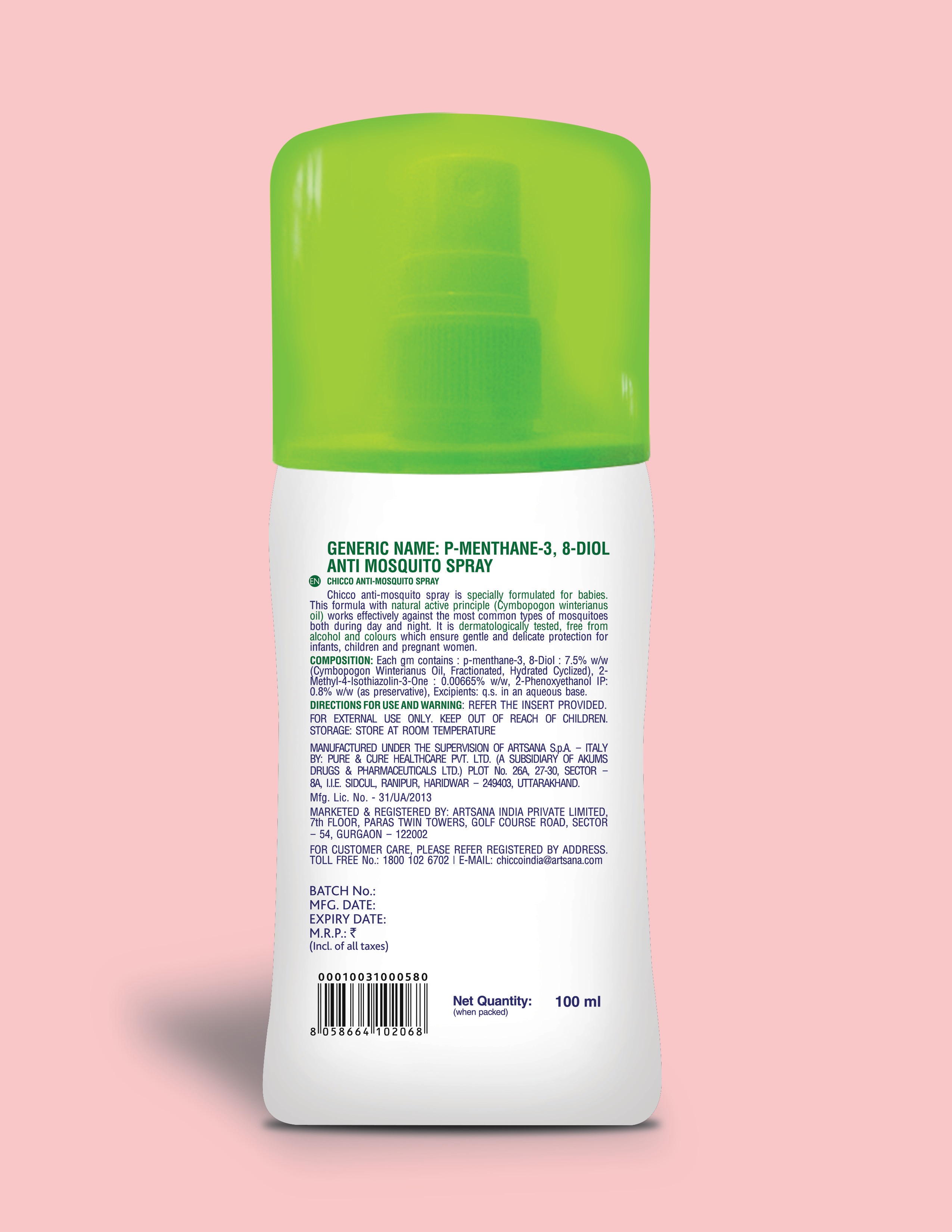 Mothercare | Chicco Anti-Mosquito Spray 100 Ml 1