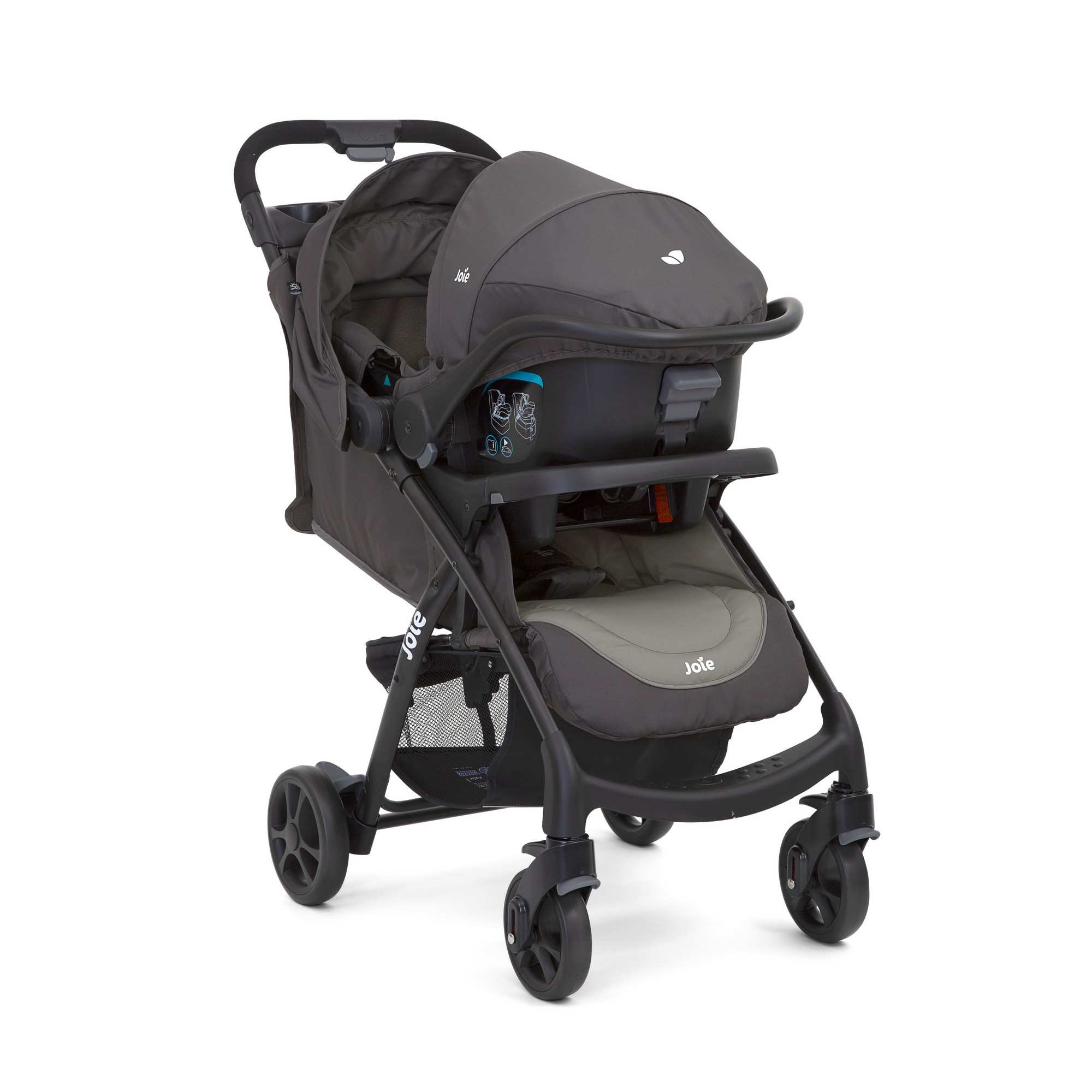 Joie Travel System Muze Lx Ts W/ Juva Dark Pewter Birth to 17.5 kg