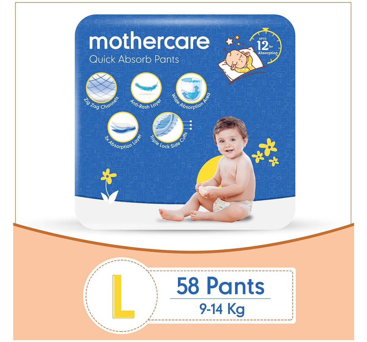 Mothercare | Mothercare Quick Absorb Diaper Pants Large- 58 Pcs 1