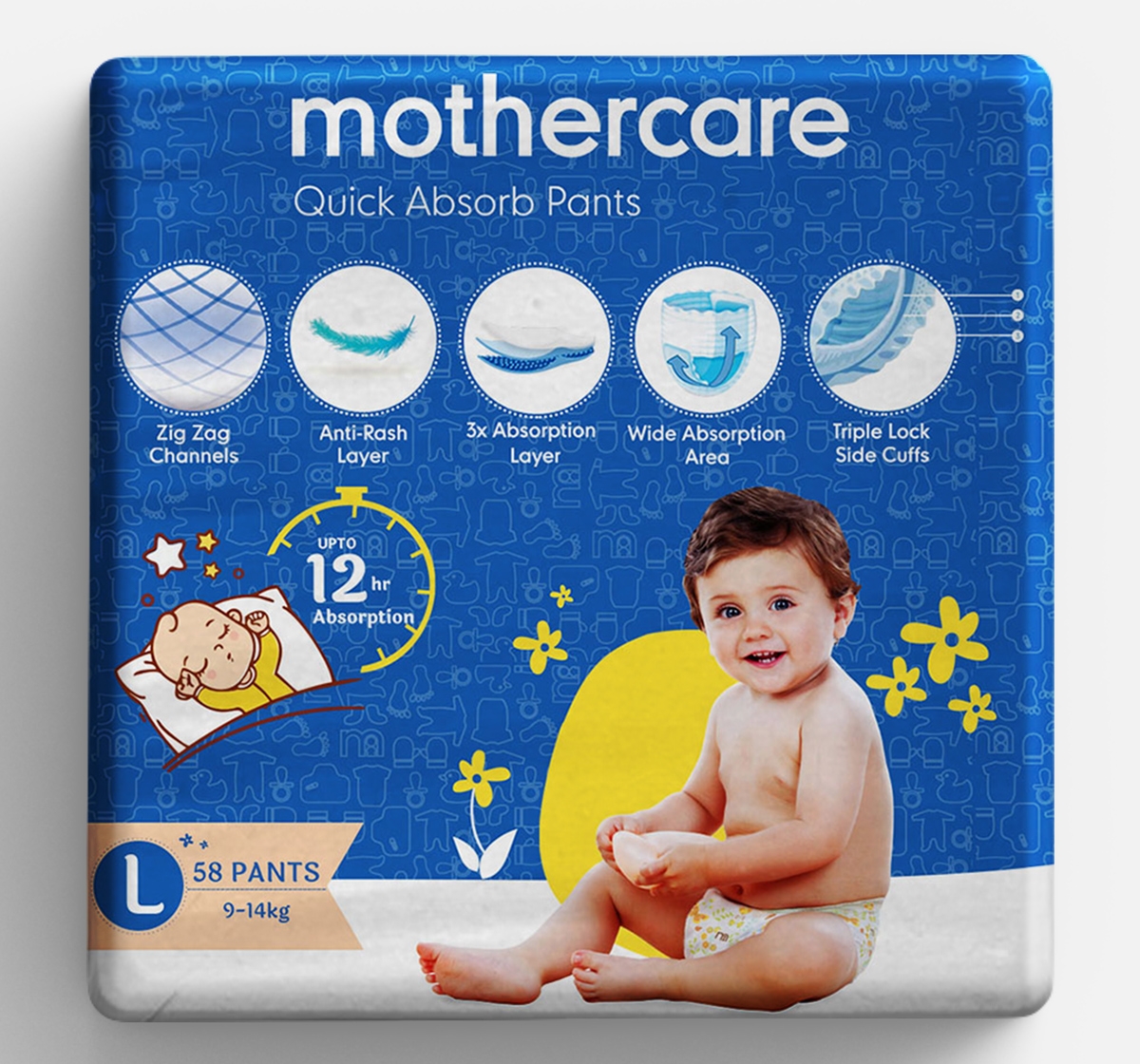 Mothercare | Mothercare Quick Absorb Diaper Pants Large- 58 Pcs 0