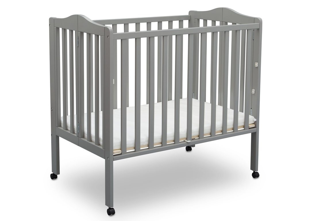 Mothercare | Delta Children Portable Folding Crib With Mattress Grey 2