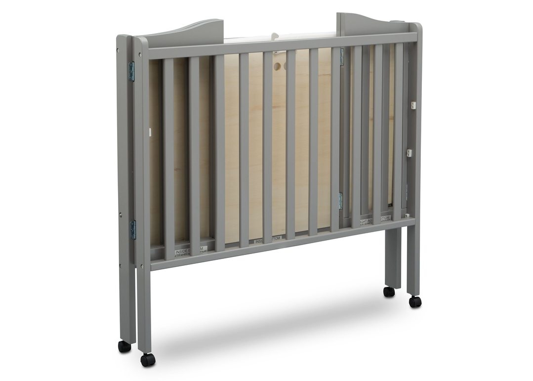 Mothercare | Delta Children Portable Folding Crib With Mattress Grey 3