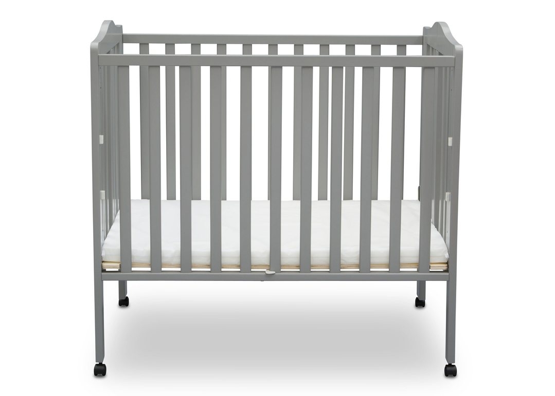 Mothercare | Delta Children Portable Folding Crib With Mattress Grey 1