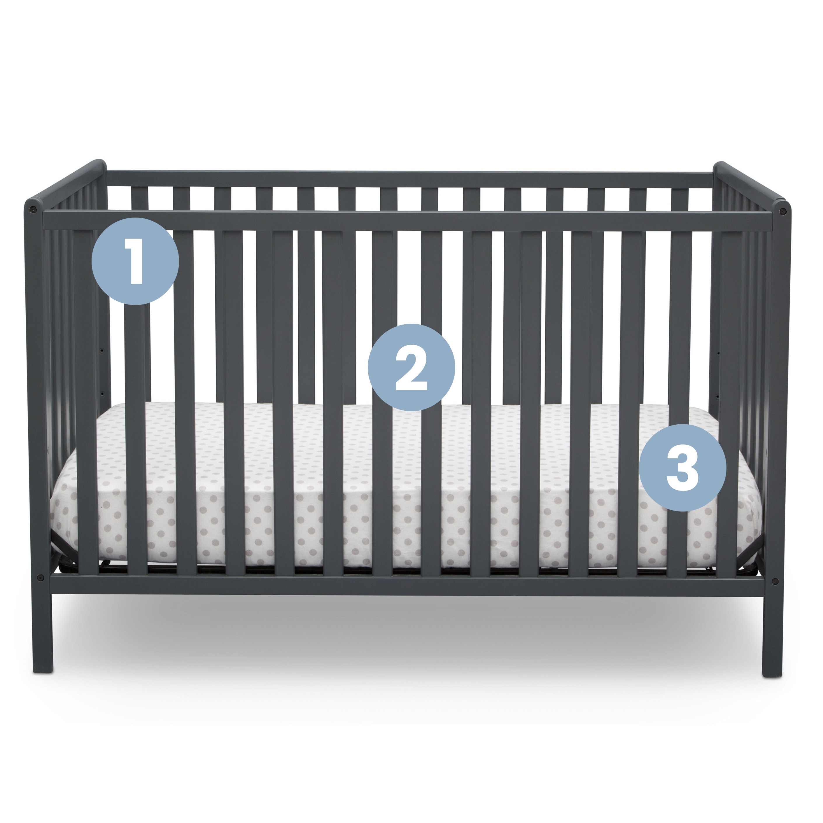 Delta Children Heartland 4In1 Convertible Crib Grey