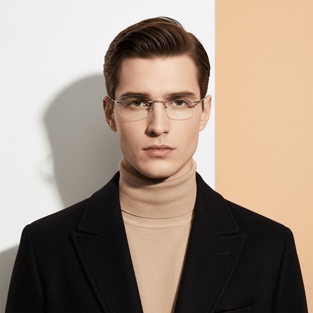 Silver Rectangle Frame for Men ELITE