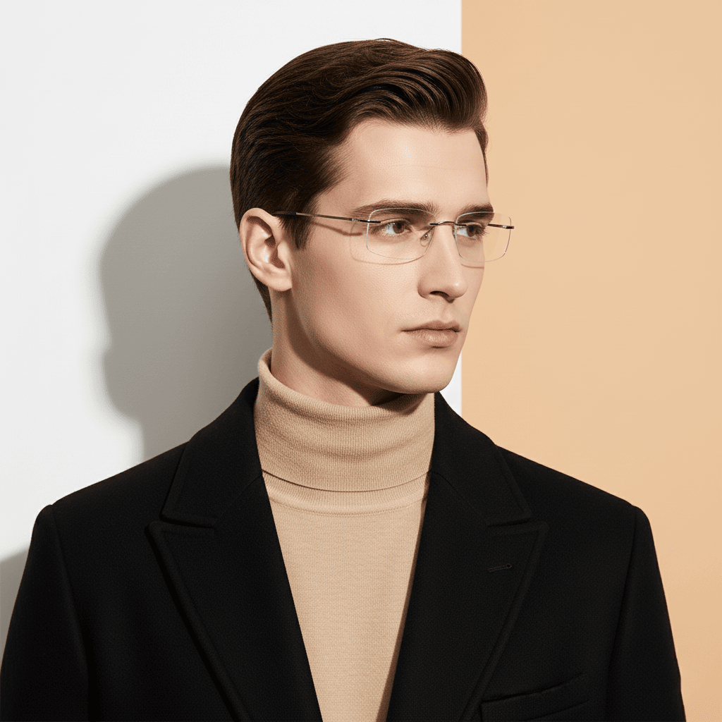 Silver Rectangle Frame for Men ELITE