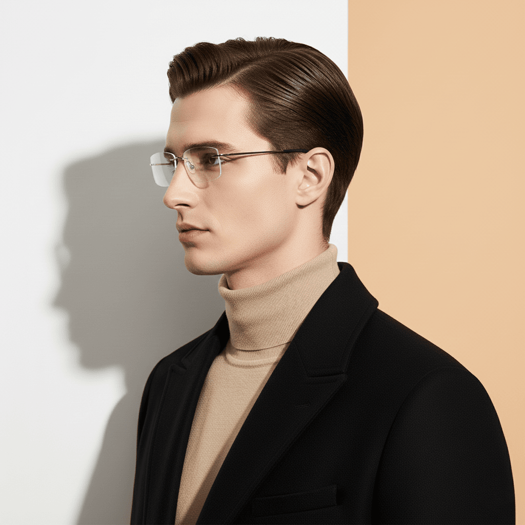 Silver Rectangle Frame for Men ELITE