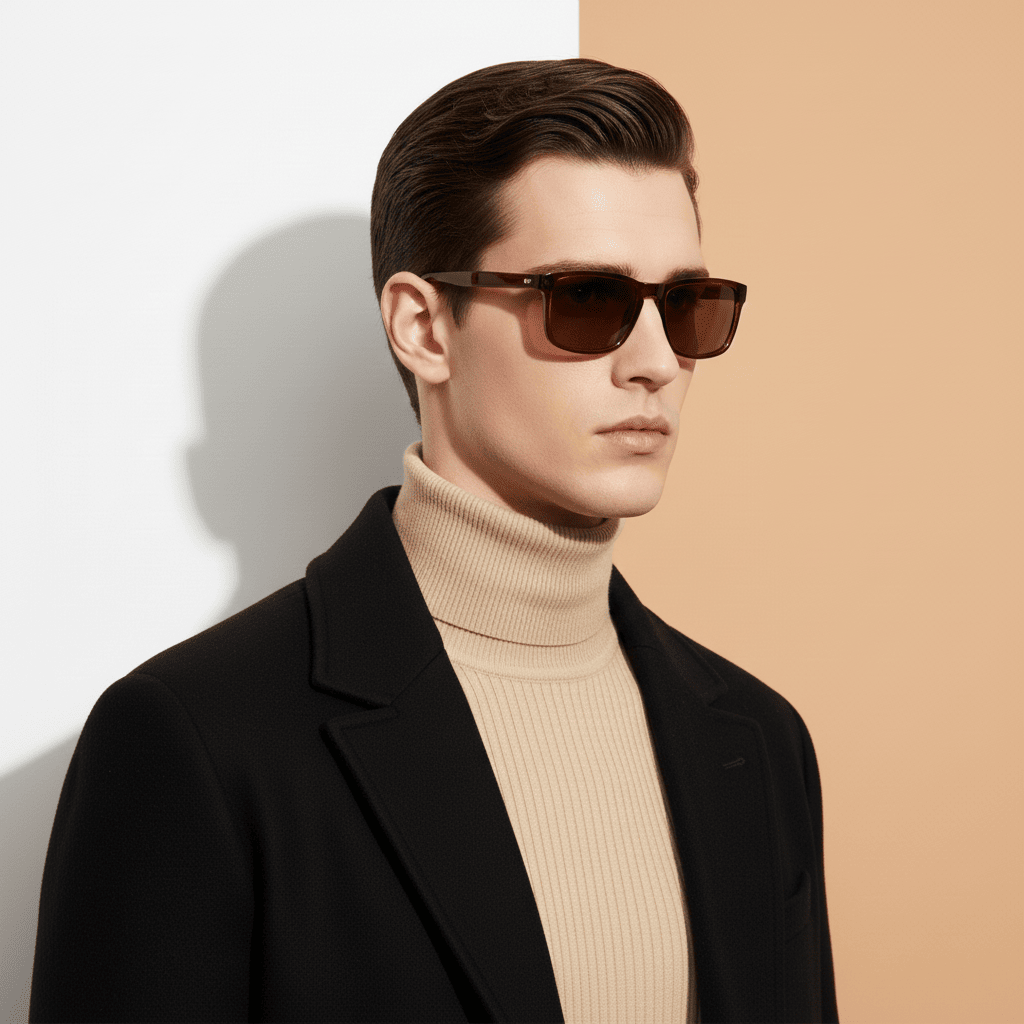 Brown Rectangle Sunglasses for Men