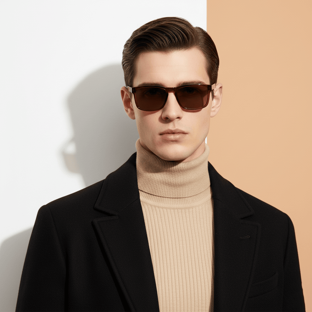 Brown Rectangle Sunglasses for Men