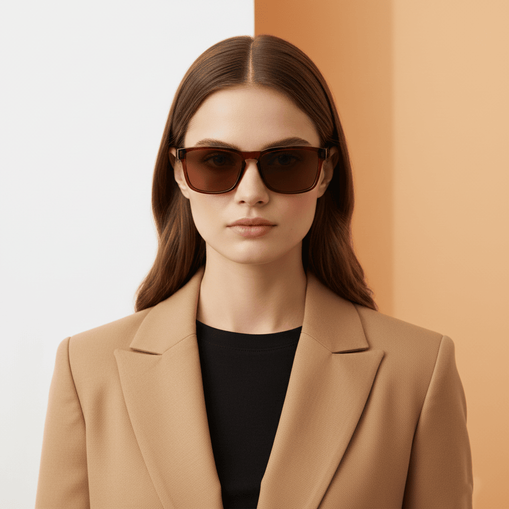 Brown Rectangle Sunglasses for Men