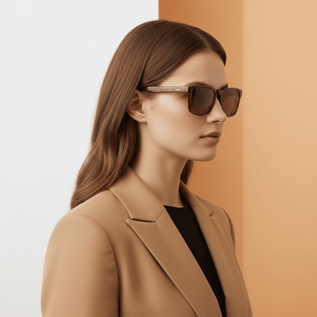 Brown Rectangle Sunglasses for Men