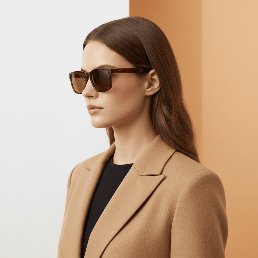 Brown Rectangle Sunglasses for Men