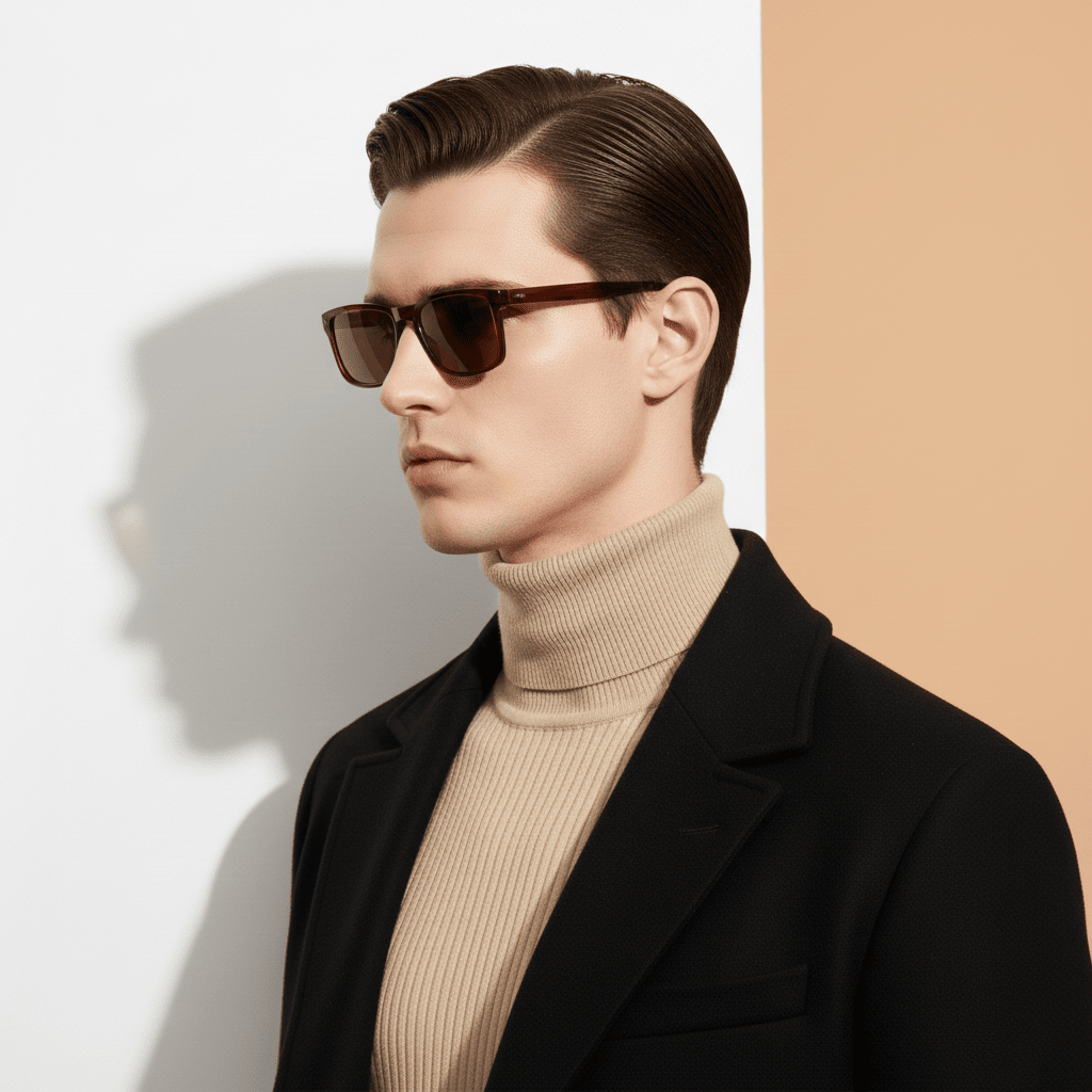 Brown Rectangle Sunglasses for Men