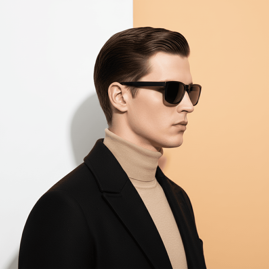 Black Rectangle Sunglasses for Men