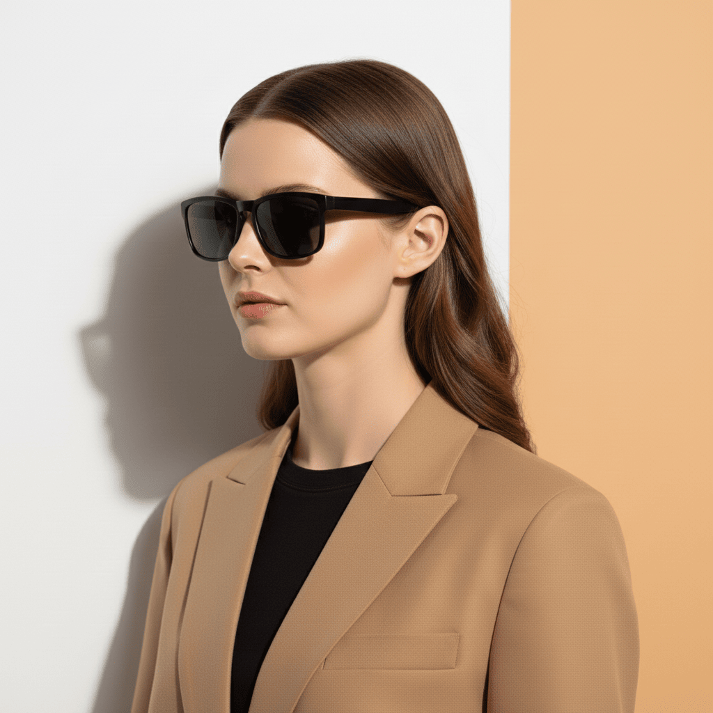 Black Rectangle Sunglasses for Men