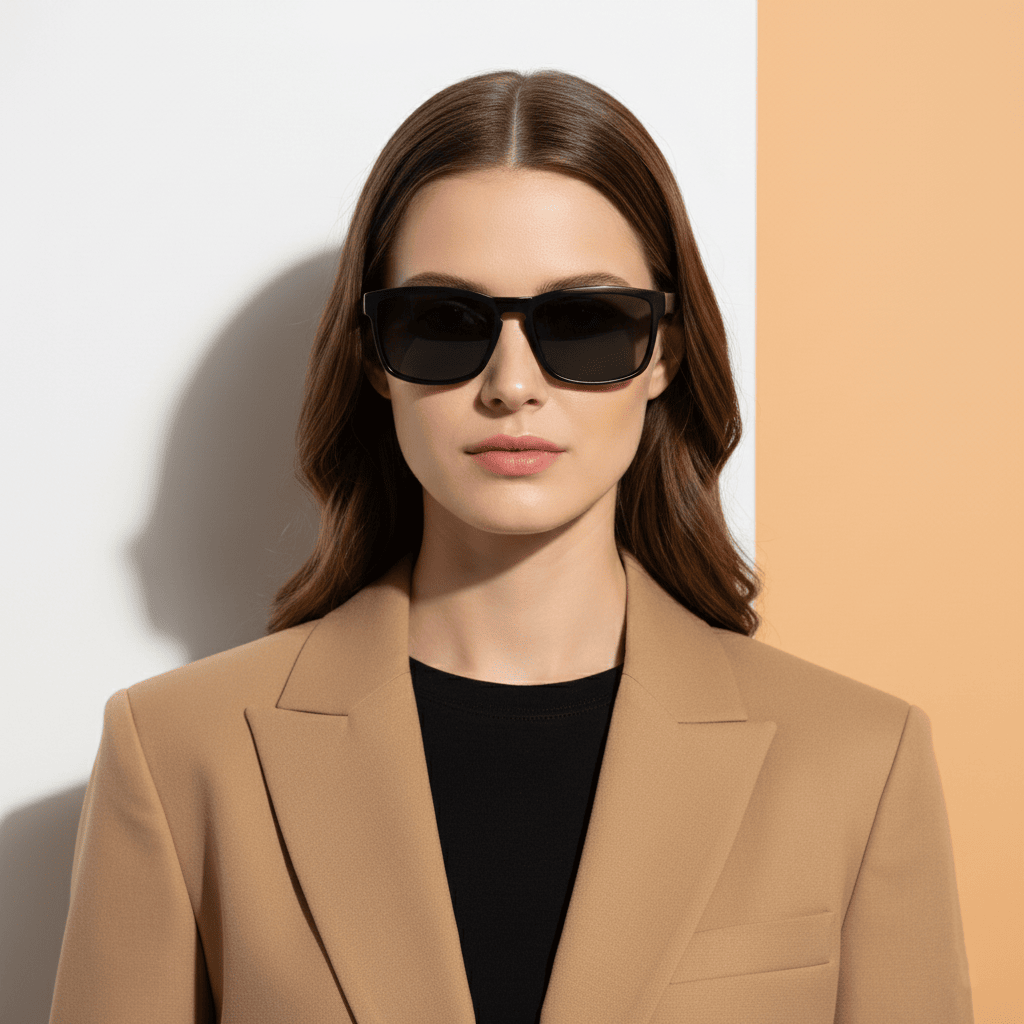 Black Rectangle Sunglasses for Men