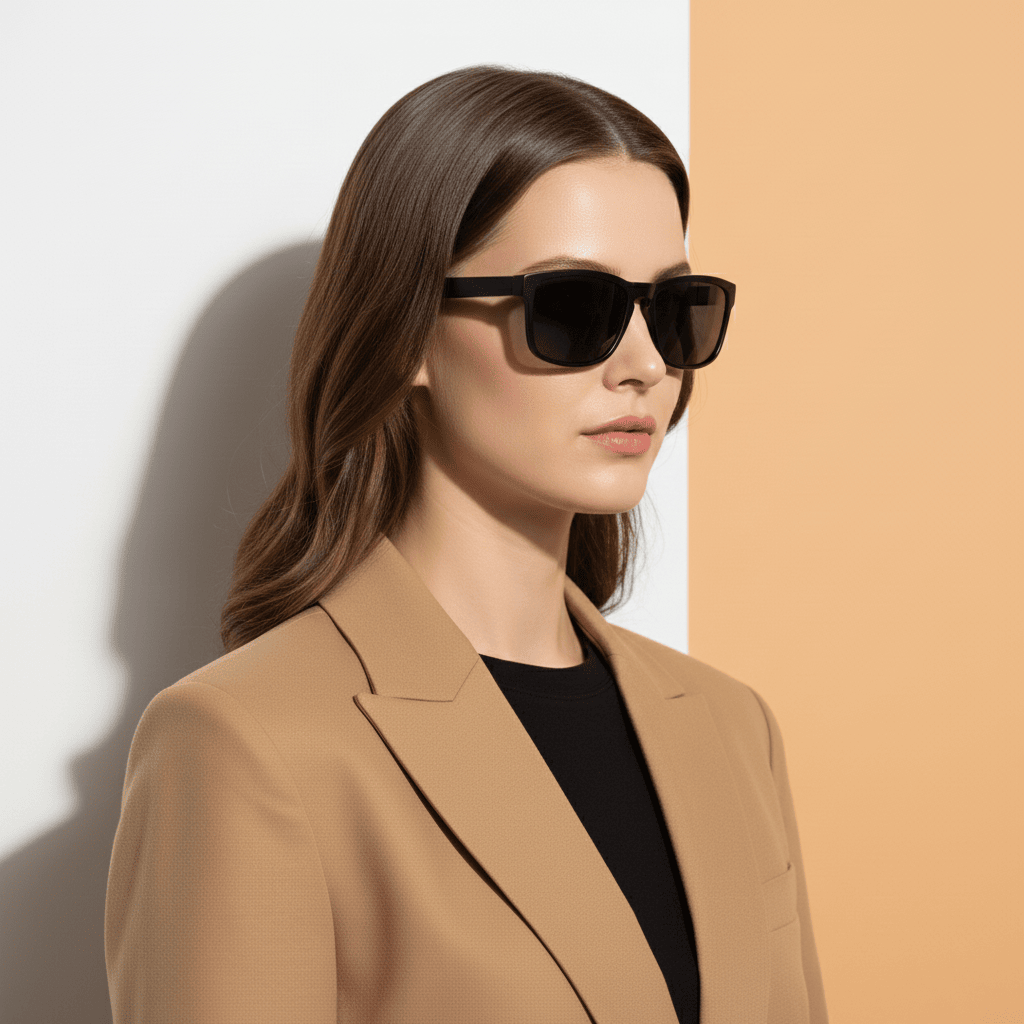 Black Rectangle Sunglasses for Men