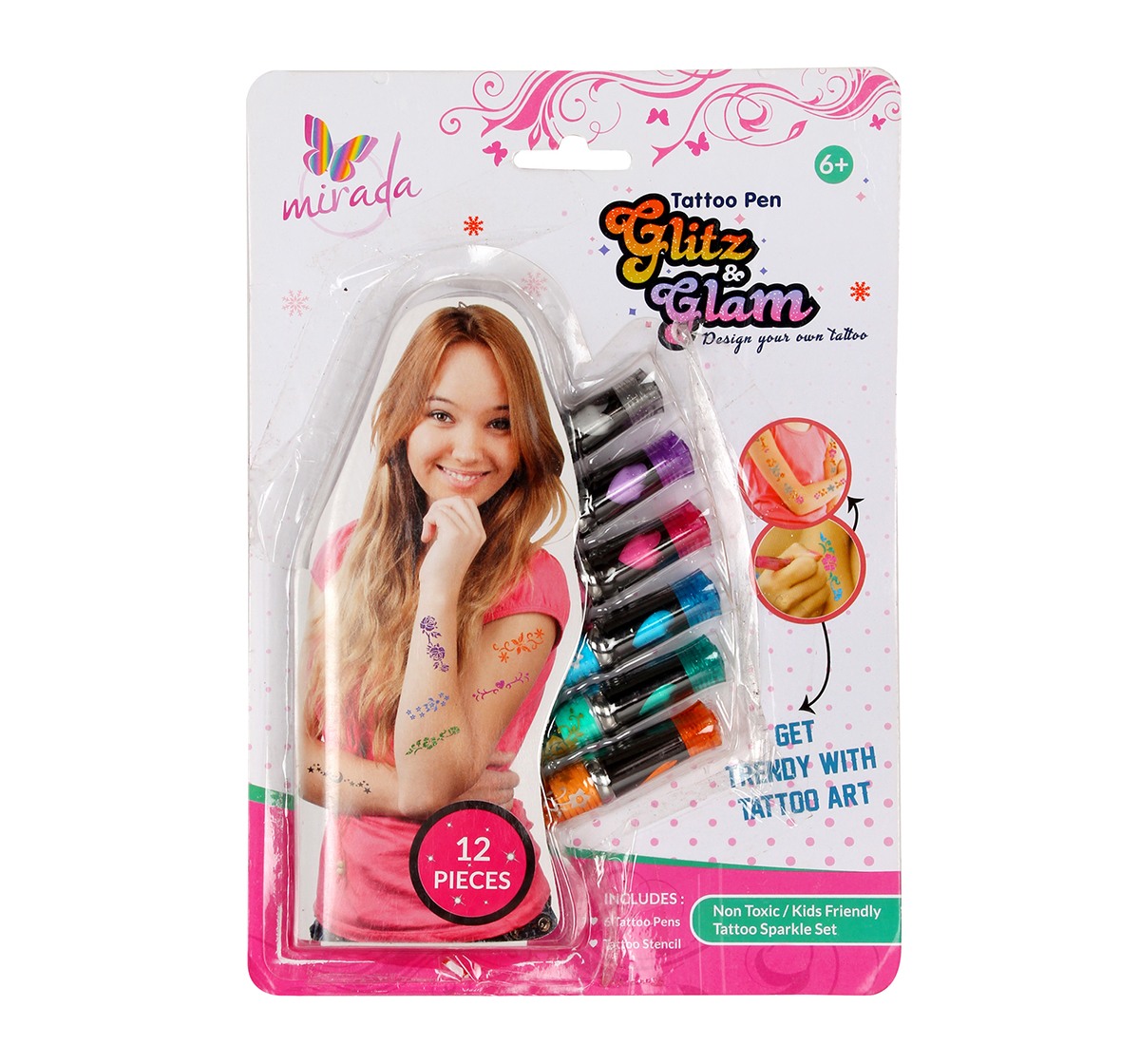 Mirada Sparkle and Shine Tattoo Pen DIY Art & Craft Kits for Girls age 6Y+