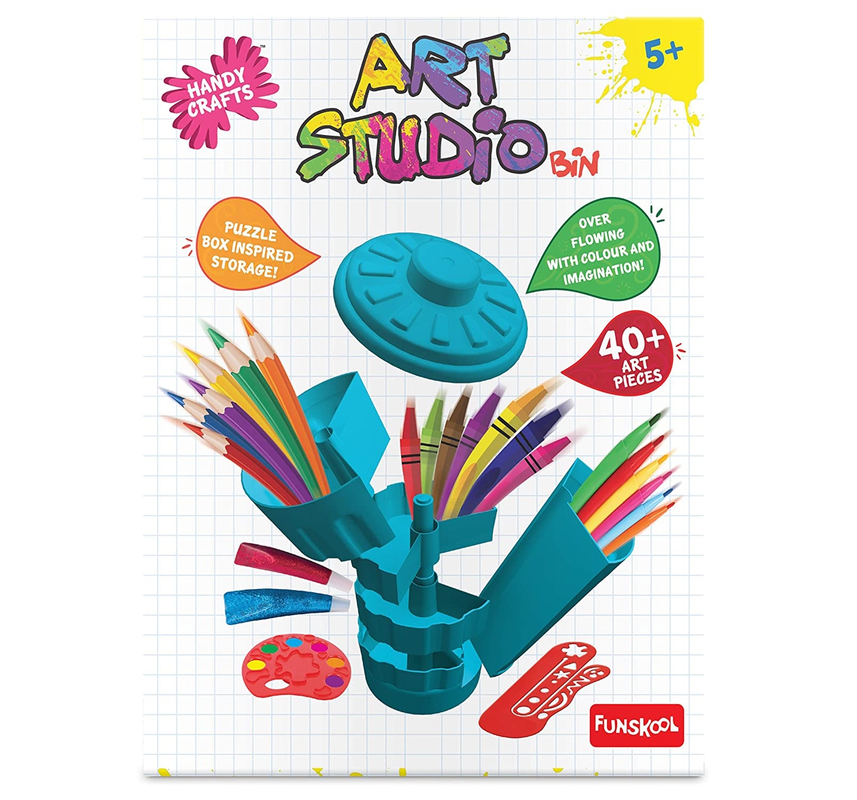 Funskool | Funskool Art Studio Bin-Blue DIY Art & Craft Kits for Kids age 5Y+ (Blue) 0