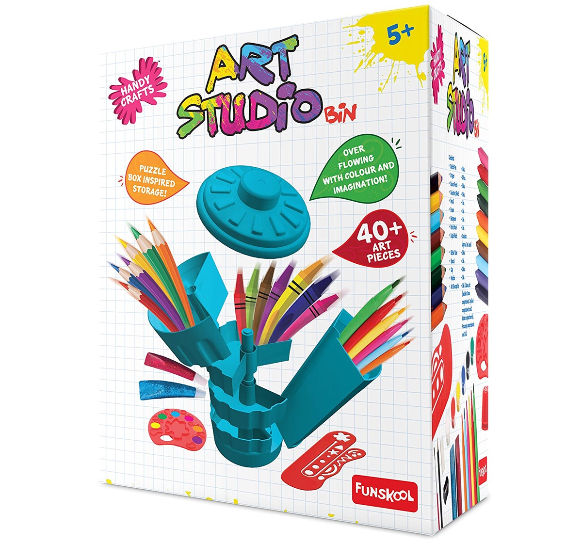 Funskool | Funskool Art Studio Bin-Blue DIY Art & Craft Kits for Kids age 5Y+ (Blue) 2