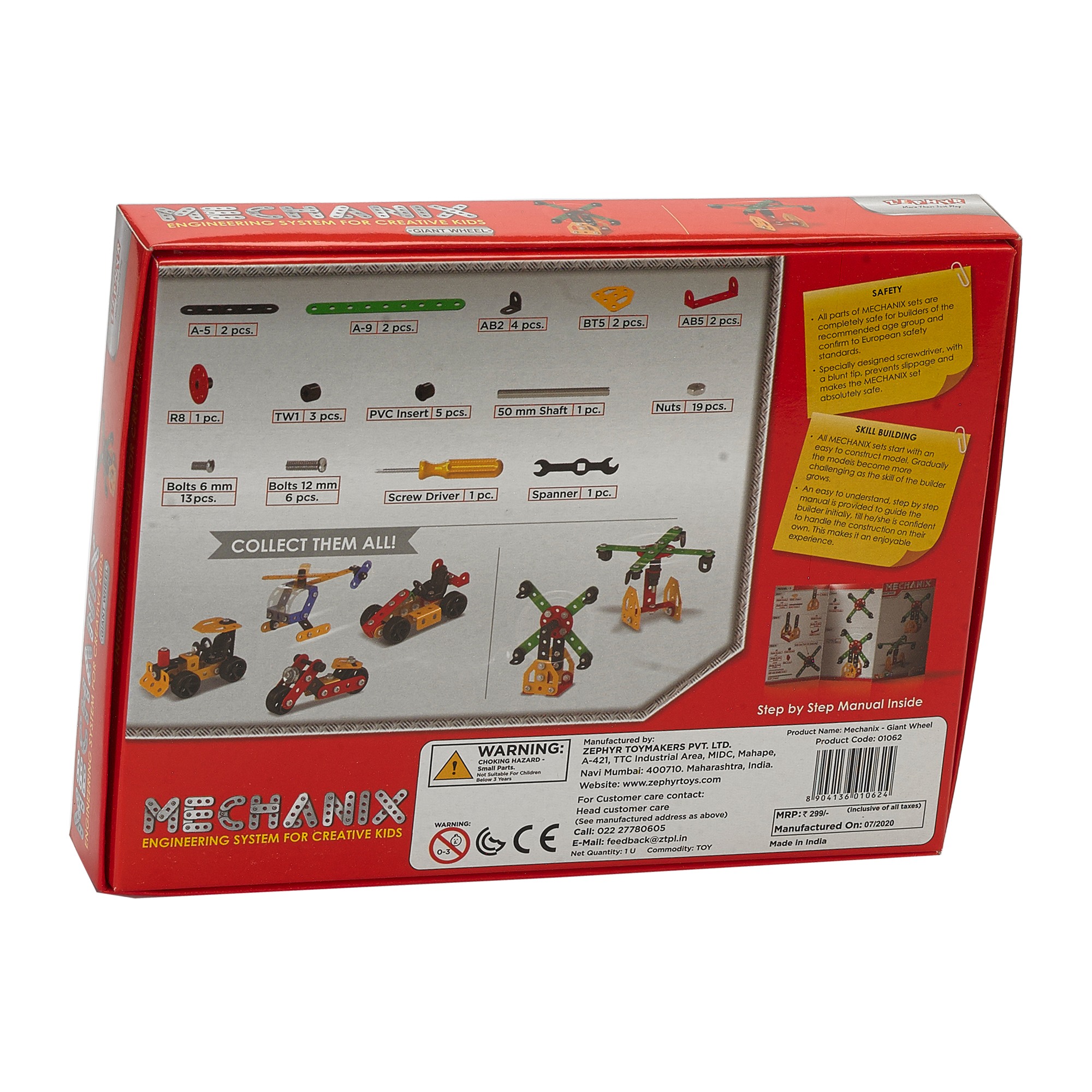MECHANIX BEGINNER Giant Wheel, DIY Stem and Education Metal Construction Set, for Boys & Girls, Multicolour, 7Y+