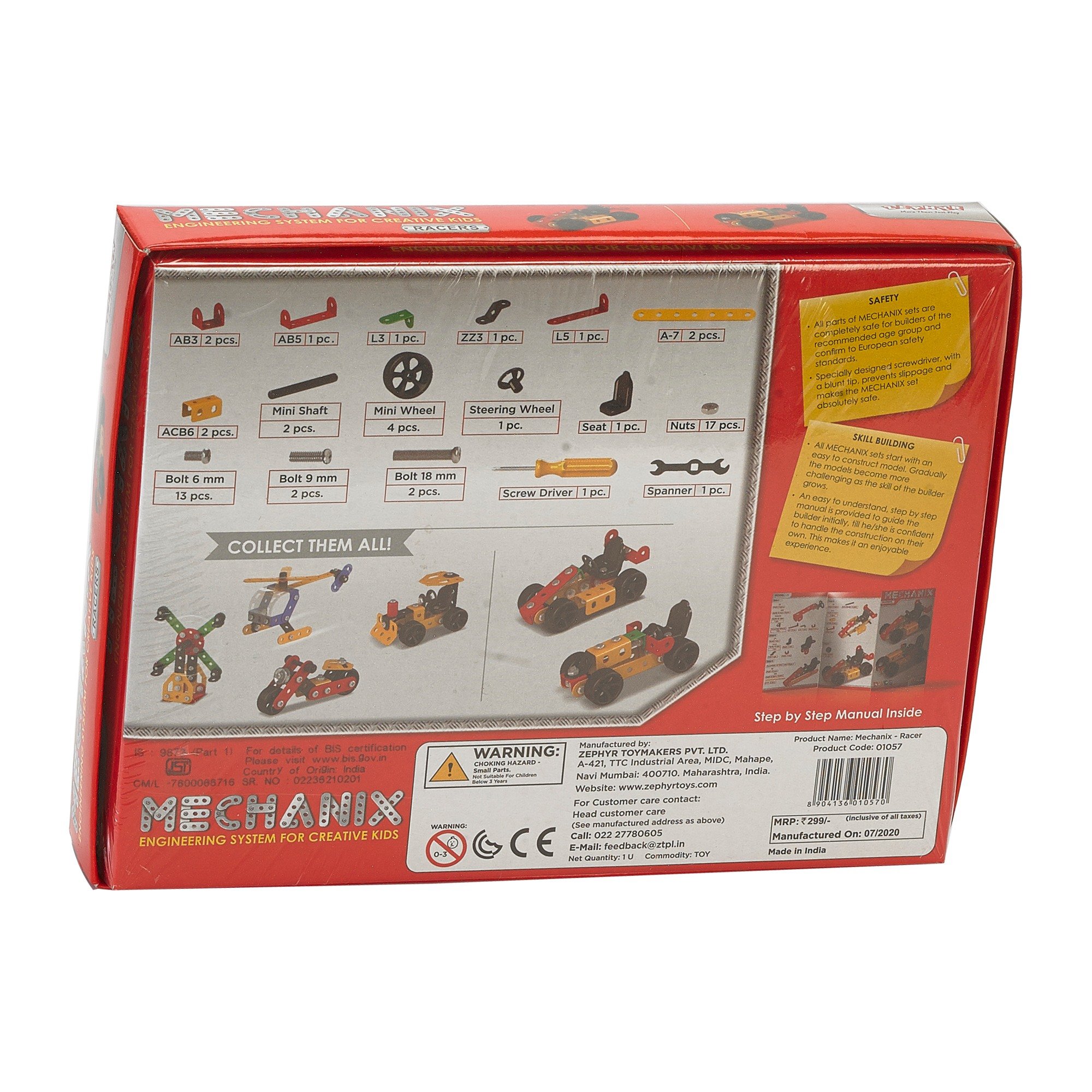 MECHANIX BEGINNER Racers, DIY and Education Toy, Construction Set, For Boys & Girls, Multicolour, 7Y+