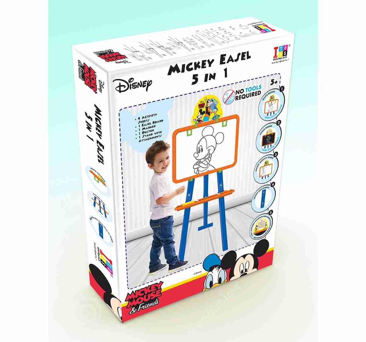I Toys Mickey Mouse 5 In 1 Easel Board Activity Table & Boards for Kids age 5Y+