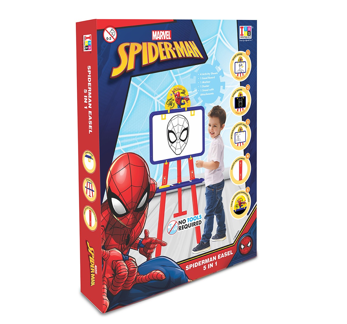 ITOYS 5 In 1 Easel Board Spiderman, Multicolour, 4Y+