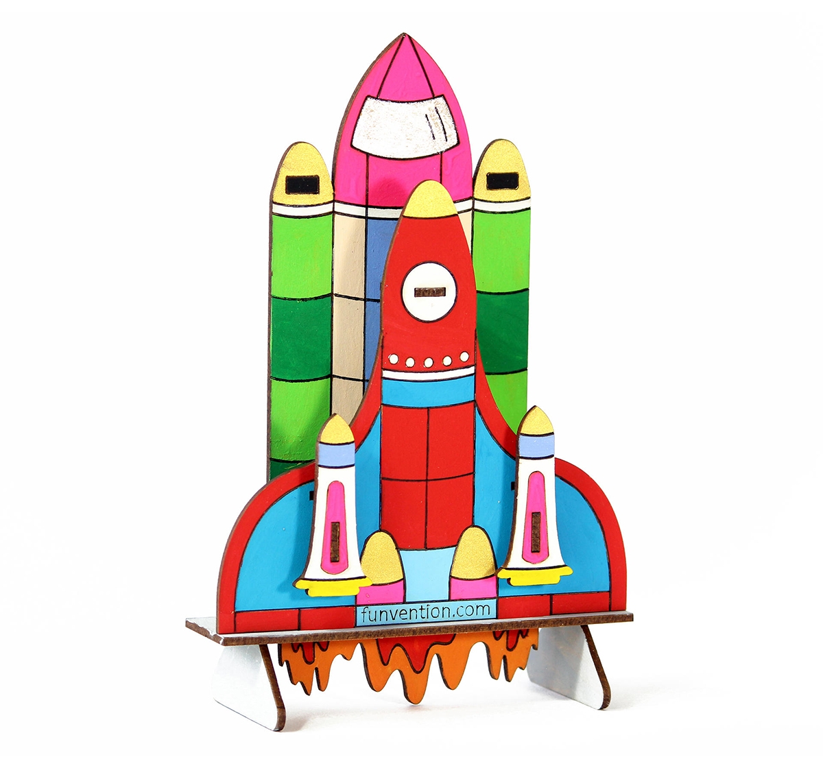 Funvention | Funvention 3D Coloring Model - Space Shuttle Stem for Kids Age 4Y+ 7