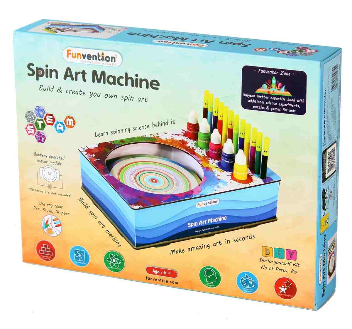 Funvention Spin Art Machine Stem for Kids Age 8Y+