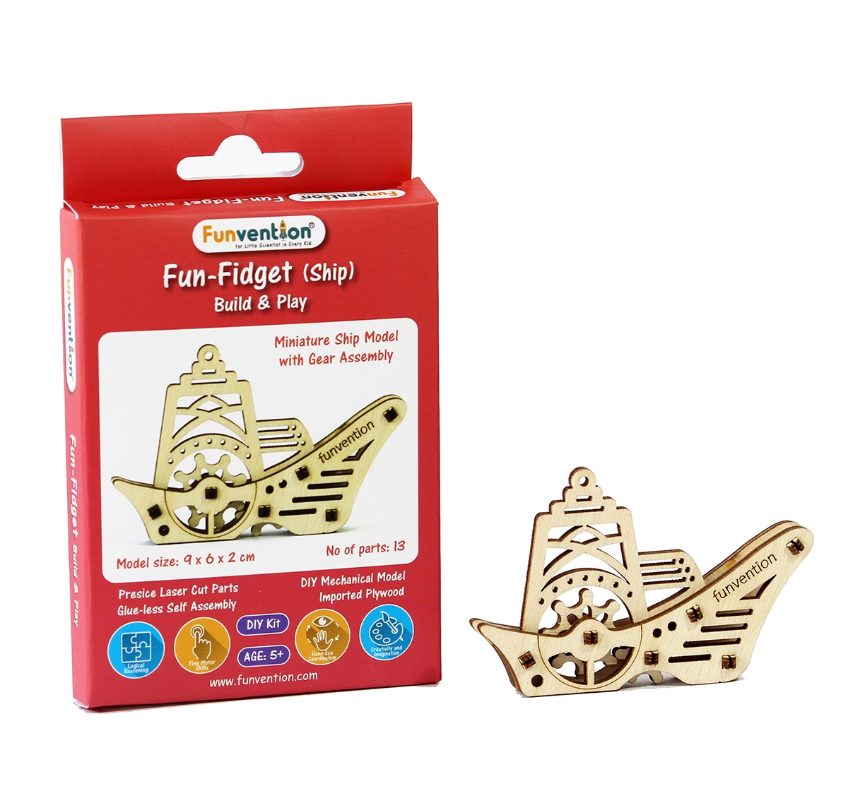 Funvention | Funvention Fun Fidgets - Ships - Ship Model Stem for Kids Age 5Y+ 0