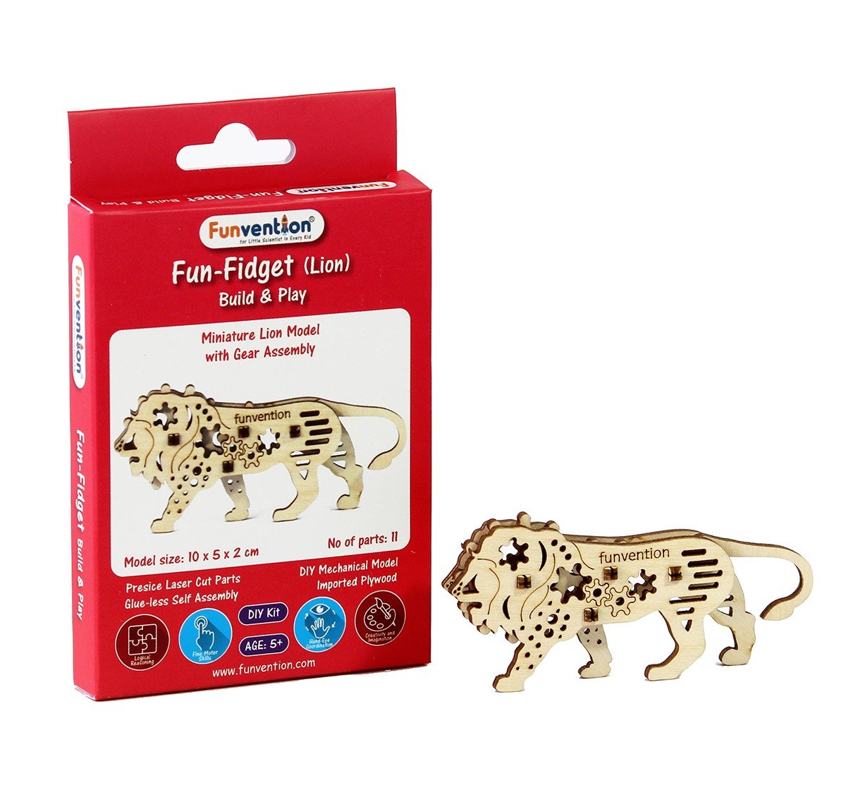 Funvention Fun Fidgets - Jungle - Lion Model Stem for Kids Age 5Y+