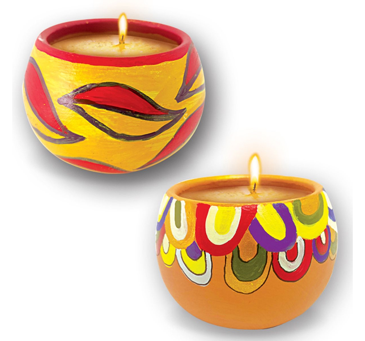 Toy Kraft | Toy Kraft Artistic Candle Pots, Multicolor, 8Y+ 3