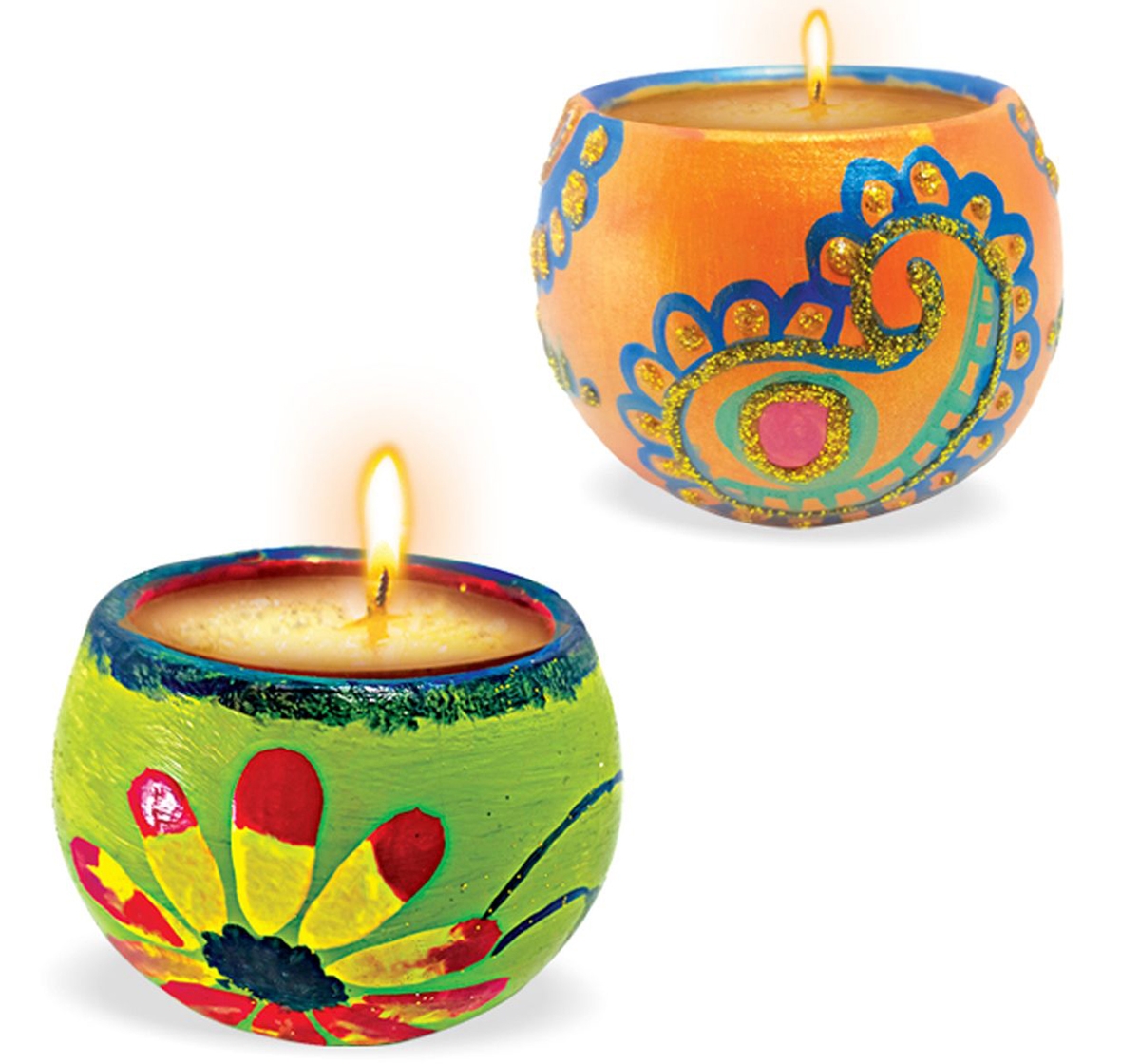 Toy Kraft | Toy Kraft Artistic Candle Pots, Multicolor, 8Y+ 1