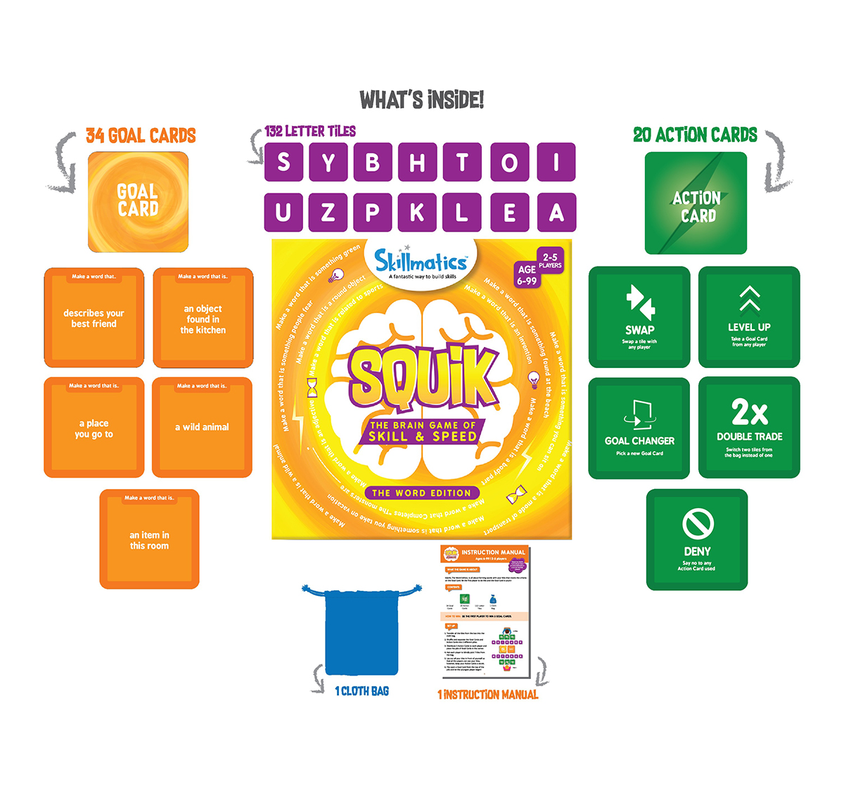 Skillmatics Squik - The Word Edition | Letter Card Game To Improve  Vocabulary, Encourage Reading And Increase