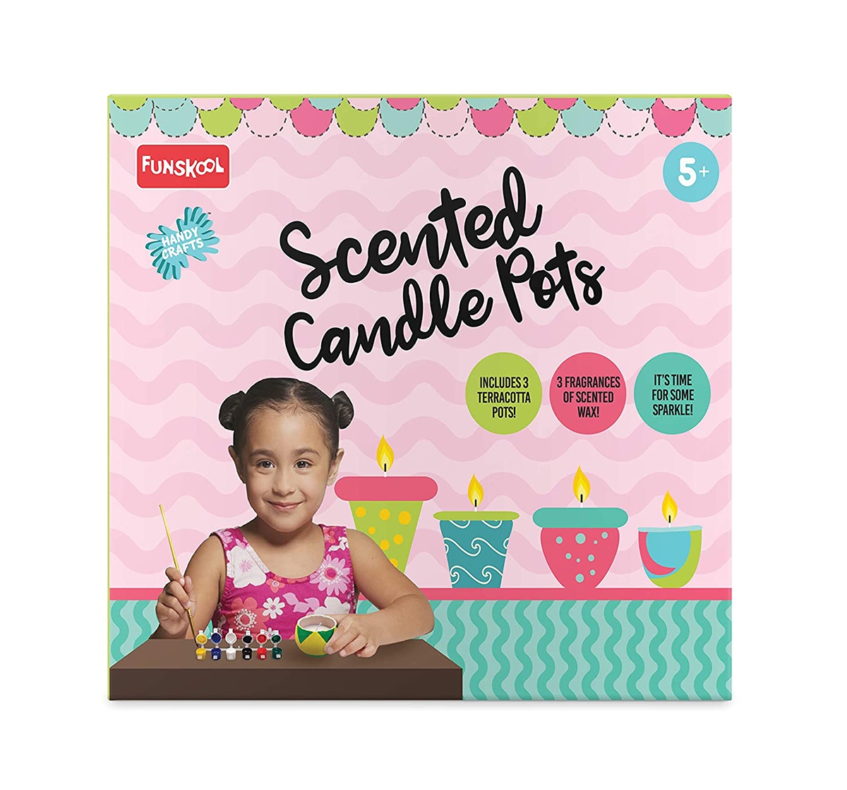 Funskool | Funskool - Handycrafts Scented Candle Pots DIY Art & Craft Kits for Girls age 5Y+  1