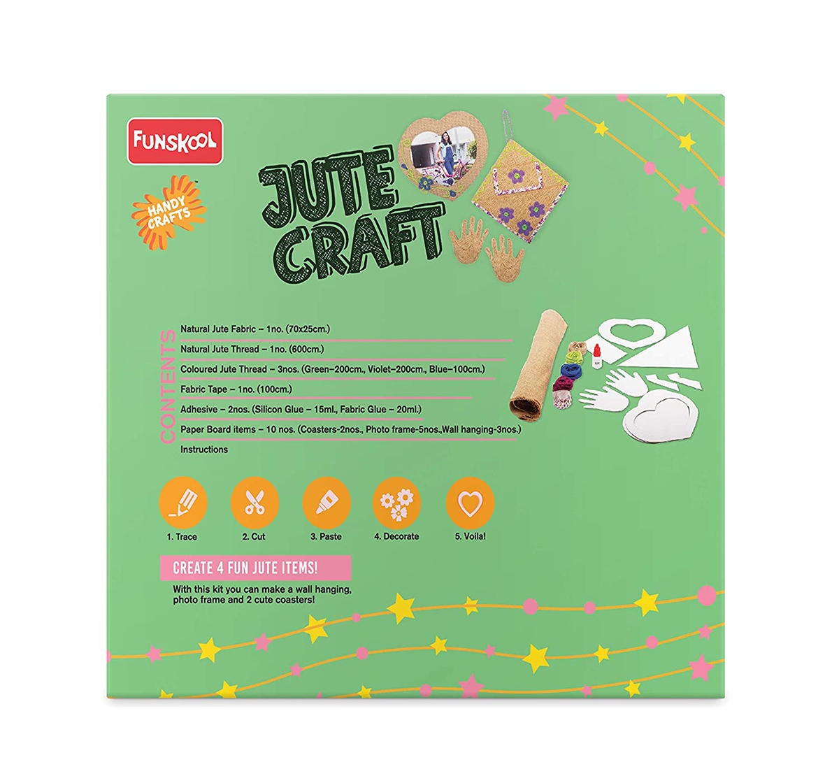 Funskool |  Funskool - Handycrafts Jute Craft DIY Art & Craft Kits for Girls age 5Y+  2