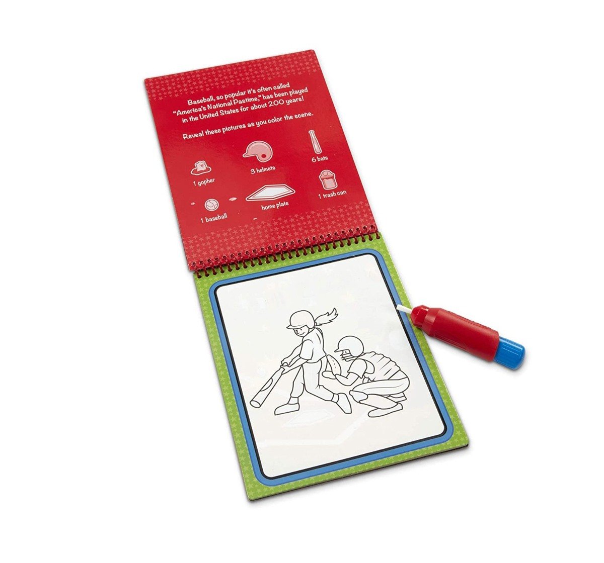 Melissa And Doug on The Go Water Wow! Sports Activity Pad (Reusable Reveal Coloring Book, Refillable Pen) DIY Art & Craft Kits for Kids age 3Y+