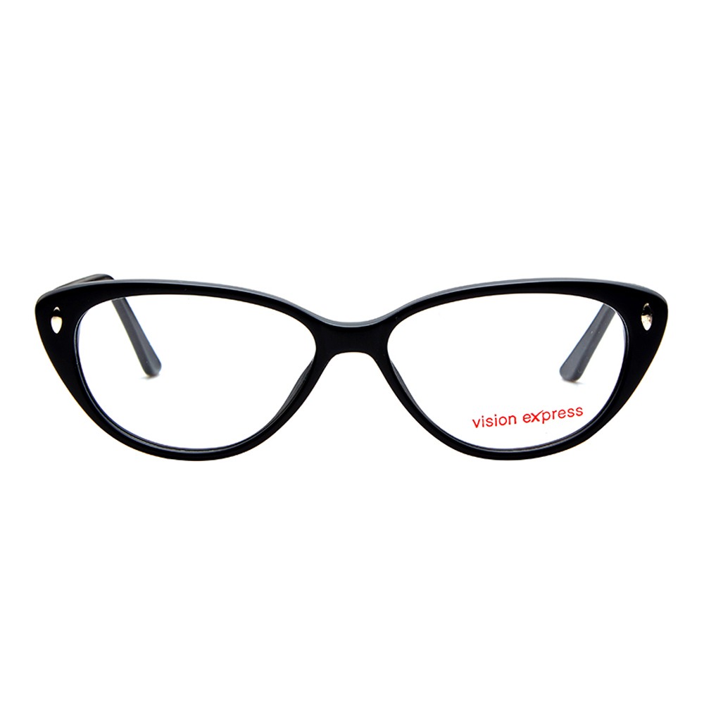Full Rim Acetate Cat Eye Black Medium Vision Express 49090 Eyeglasses