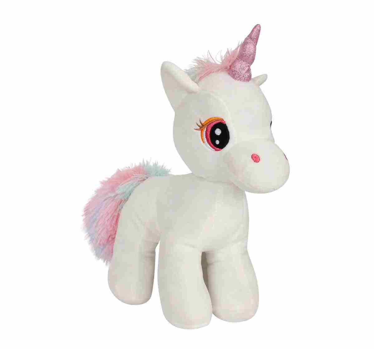 Fuzzbuzz Standing Unicorn - White - 28Cm Quirky Soft Toys for Kids Age 0M+ - 28 Cm (White)