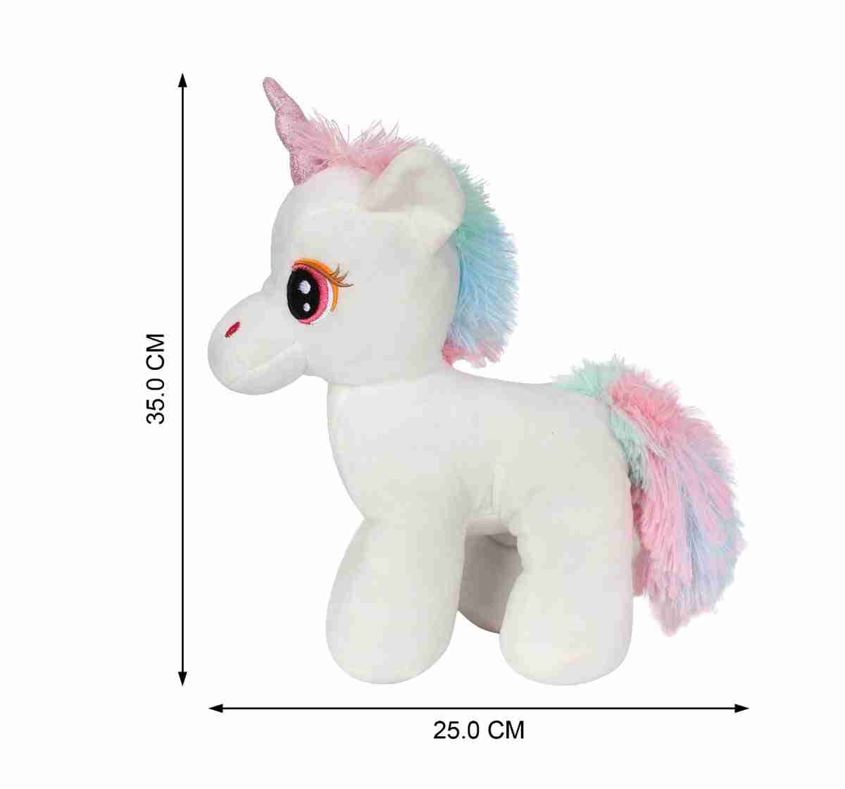 Fuzzbuzz Standing Unicorn - White - 28Cm Quirky Soft Toys for Kids Age 0M+ - 28 Cm (White)