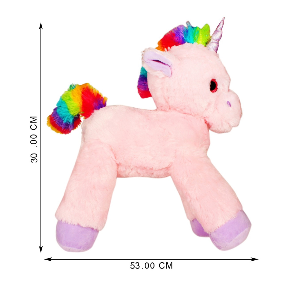 Fuzzbuzz | Fuzzbuzz Lying Unicorn Plush - Pink - 53Cm Quirky Soft Toys for Kids age 0M+ - 28 Cm (Pink) 2