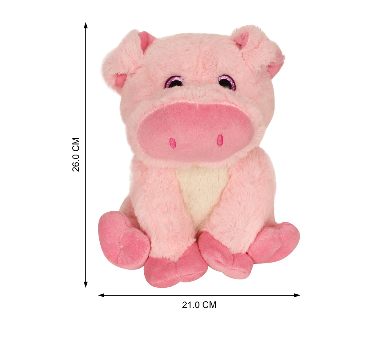Fuzzbuzz | Fuzzbuzz Sitting Pig - 25Cm Quirky Soft Toys for Kids age 0M+ - 25 Cm (Pink) 3