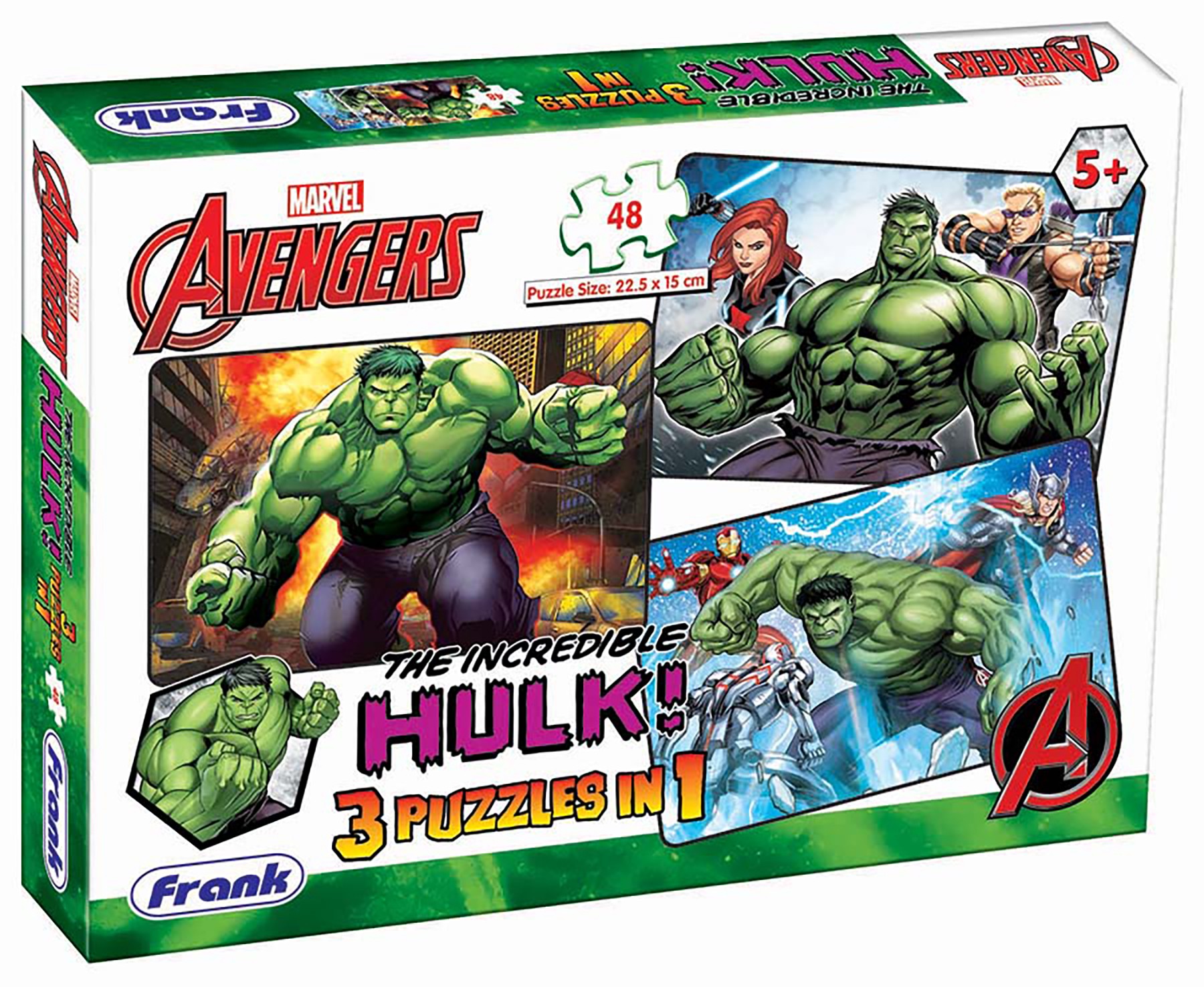 Frank Avengers The Incredible Hulk! 3 In 1 Puzzle Puzzles for Kids Age 5Y+